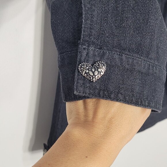 Penningtons Women's Black Jean Jacket Cotton Blend Pockets Denim Plus Size X - Picture 3 of 12